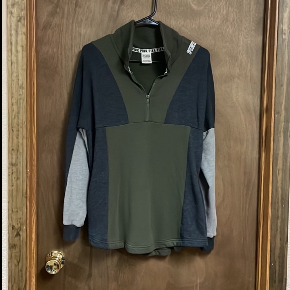 Victorias Secret Pink Quarter‎ Zip Sweatshirt Extra Small